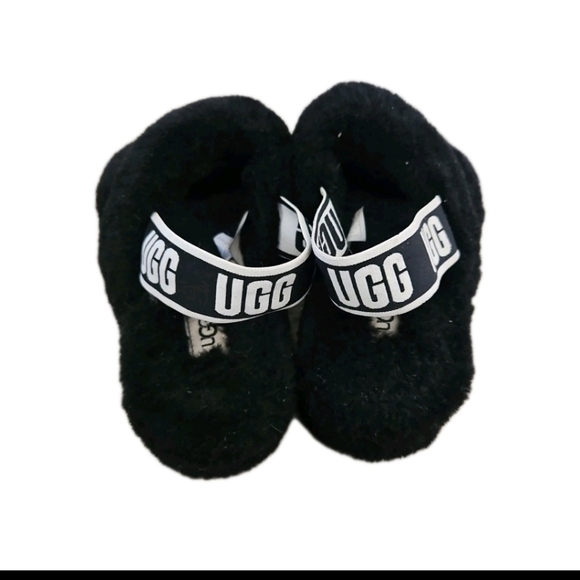 Ugg Womens Black Oh Yeah Shearling Warm Indoor Outdoor Fuzzy Sandals 8 main image 9